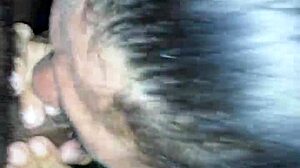 Latina deepthroats big black cock and swallows cumshot. She takes it deep and hard.