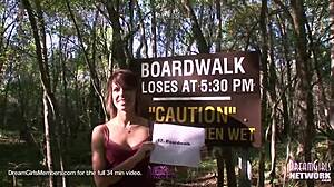 petite brunette strips naked outdoors