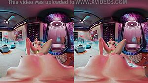 Body paint and tattooed performers explorer experience scissor porn in virtual reality