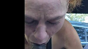 Damn! Rushing through a wild blowjob on the street in Florida's open air!