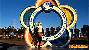 Blonde Flashes In Olympic Park Sochi