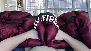 Intense POV jacket rub leads to powerful cum