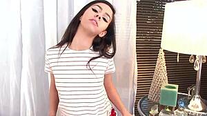 Taylor Reed's Cute 19 Yo Takes Huge Cock in POV Blowjob, Deepthroat, Facefuck, and Cum Swallow