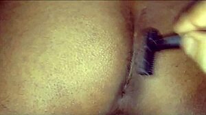 Intense pubic hair cutting on my indian wife