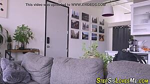 Hey, watch this amateur suck her stepbro