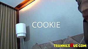 Trannies R Us - Ladyboy shocks with massive hairy cock in wild anal session.