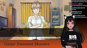 lewdneko the vtuber plays sweetest monster part 2 on halloween