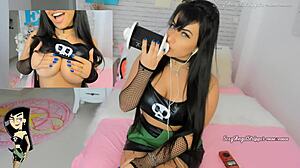 Intense Sam Manson Cosplay Blowjob with Moaning Feet Licking