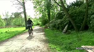 two german lesbian teens caught licking in public outdoor spot