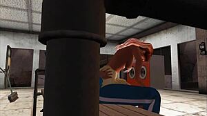 Laundry room chores with husband's shirts