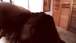 real amateur couple enjoys holiday in hotel