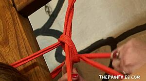 Chubby Latin slavegirls tied up, whipped in lesbian BBDSM in Argentina