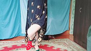 Hot Blonde Twink Rides Hard in MILF Dress!