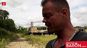 Busty Mia, suck that monster cock deep in public!