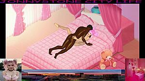 jonnystone meets fun pink woman in custom 3d anime cartoon