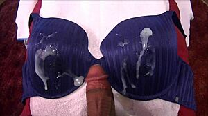 playing with the blue 38d bra at home