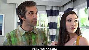 Stepdaughter Lily Lou Seduces Stepdaddy for Pussy Taste in Pervfamxx