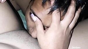 I enter my distracted cousin's room as a latina amateur and perform oral on her pussy, leading to more