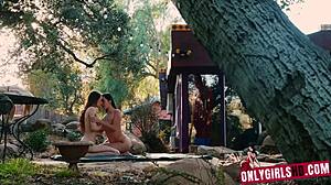 kylie le beau catches karlee grey and jillian janson in a lesbian threesome