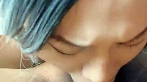 Asian ladyboy slurps big black cock in interracial encounter part 2.