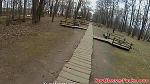 European amateur bent over for pov ass pounding on hidden cam