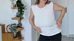 Mariaold milf teases you with her huge bouncing boobs, making me so excited i can't stop staring
