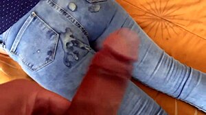 First time latin mother masturbates in front of stepson and lets him cum on her wonderful ass