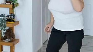 Mariaold milf teases you with her huge bouncing boobs, making me so excited i can't stop staring