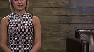 Sub strapon fucked by lezdom after cage bondage