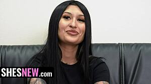 Gorgeous Vikki Valentine impresses on her first porn shoot