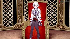 Arlecchino’s wild footwork and blowjob in Genshin Impact POV fantasy!