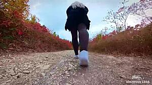 follow my dirty nylon socks along the evening forest path