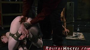 Sex club gangbang! Bound youthful teens Alexa Nova and Kendall Woods dominated