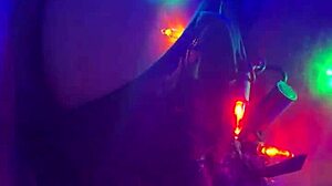 Tied Up Babe Rides Monster Cock in Reverse Cowgirl with Fishnets