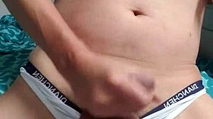 gay boy masturbating in his underwear looks so hot