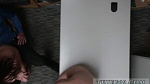 Black teen surprises with big cock action in the store