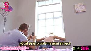 I bend my blonde stepsister over for doggystyle while she's stuck.