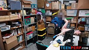 lp officer wrex oliver set a trap for this little 18+ devil catarina petrov - teen 18+ perp bent over and punished at work