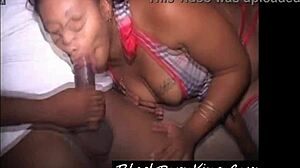 Ebony BBW amateur gets her ass fucked in a cheap motel gangbang