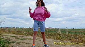 Intense Outdoor Fitness Makes Her Pee Her Pants!
