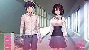 Schoolgirl blowjob and masturbation in hgame style