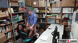Busty Cutie Caught Being Dirty Burglar, Punished at Office