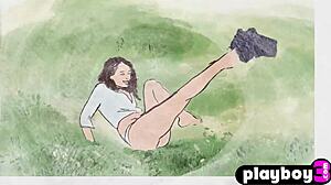 i-i can't believe annette keys' perfect small tits after that outdoor striptease, her ass and pussy look so good