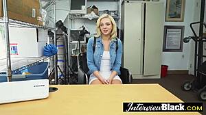 Petite blonde teen 18+ loved huge black cocks in her mouth during the full movie in uniform.