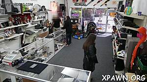 Naughty beauty accepts cash for raw sex in shop