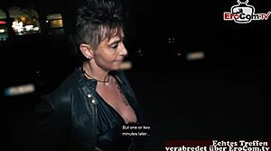Check out this German mature lady getting picked up for a real street sex casting!