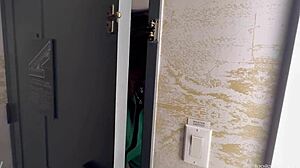 In the late night, she strokes the dick next door, leading to intense fucking and cumshot.