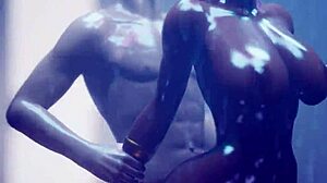 Beautiful babe dances and strips in wild life scene