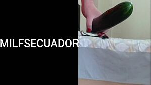 No Men To Film, So I Use This Cucumber!