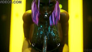 Beautiful babe dances and strips in wild life scene